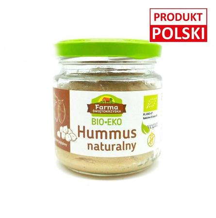 Hummus naturalny, bezglutenowy bio 160 g -farma świętokrzyska